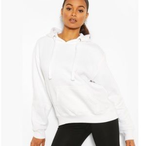 White oversized unopened hoodie